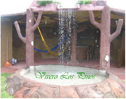 Vivero Los Pinos: Construcción de Cascada con su piscina