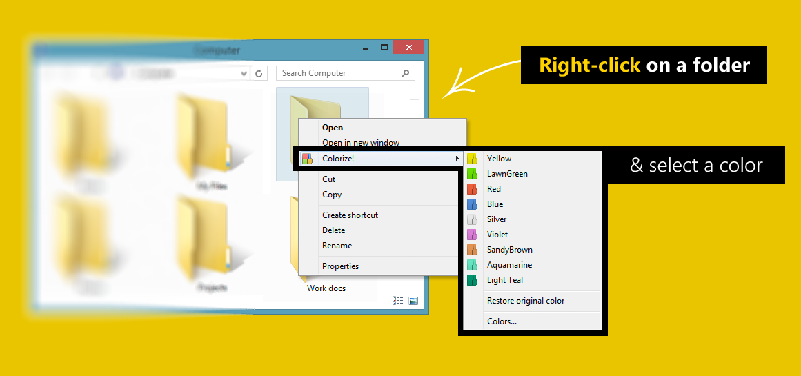 How to Change the Color of Window 7 and Windows 8 Folder