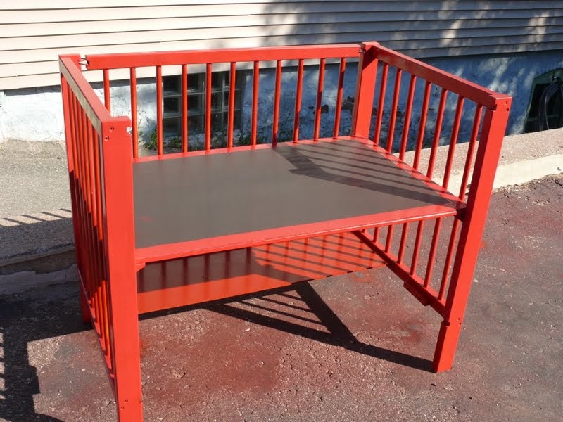 Child Central Station Upcycled Crib and Finally Finished Painted Tires!