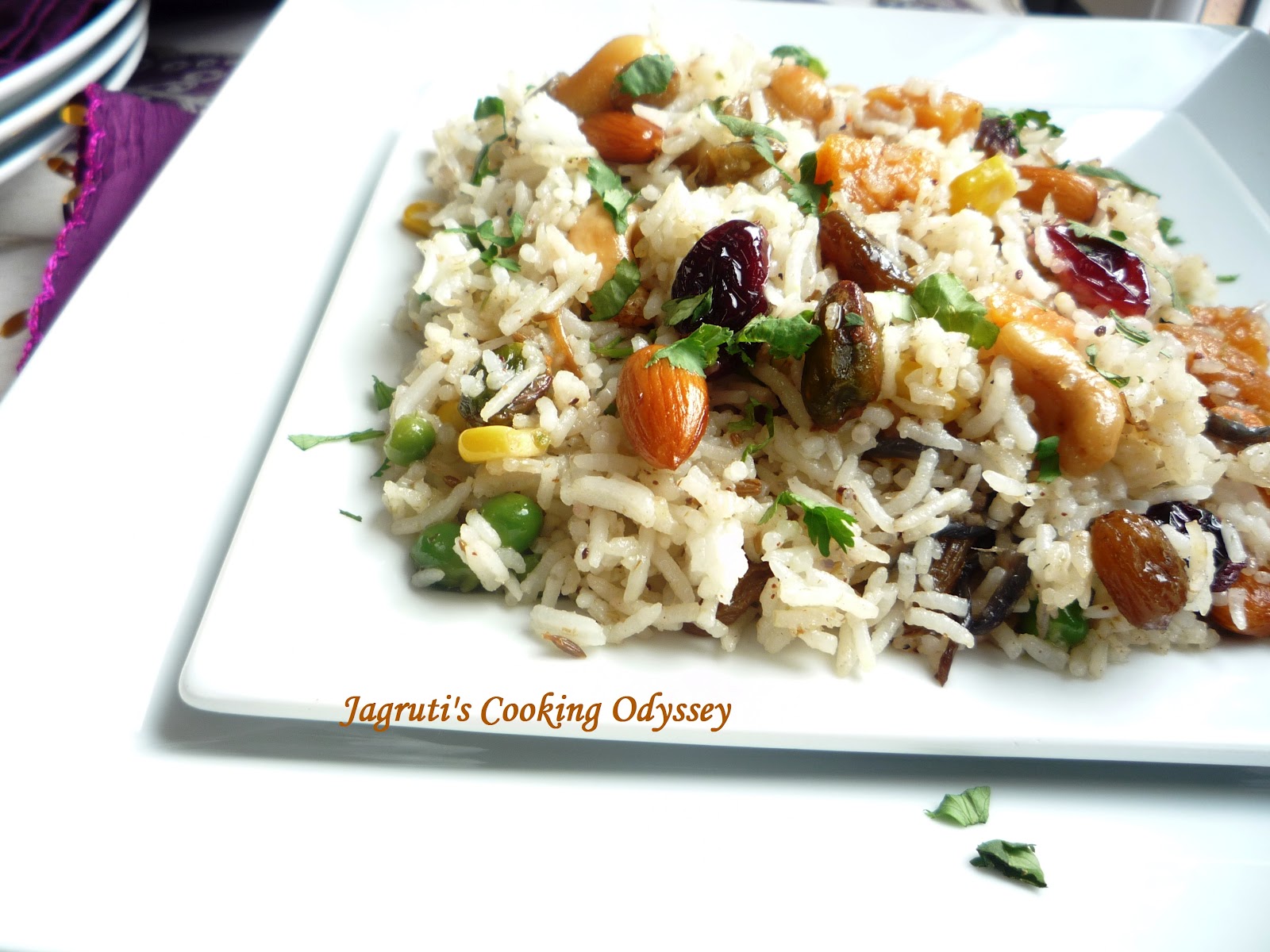 Jagruti's Cooking Odyssey Suka Meva Pulao Dry Fruits and Nuts PulaoPilaf Rice