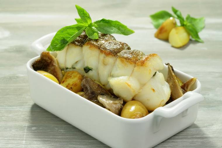 Roasted Norwegian Cod With Basil, Baby Potatoes