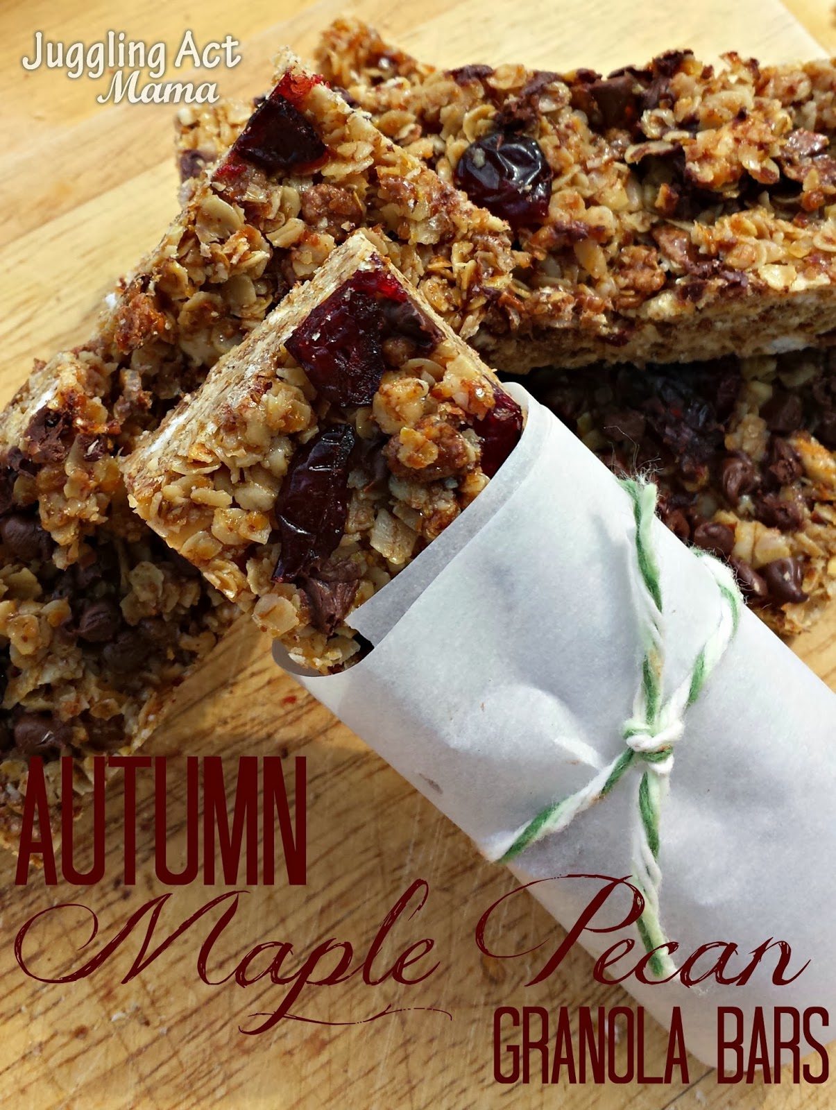 Autumn Maple Pecan Granola Bars Juggling Act Mama