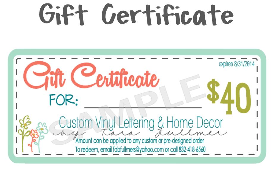 Gift certificate recipient vinyl give let would need they choose Stampalicious