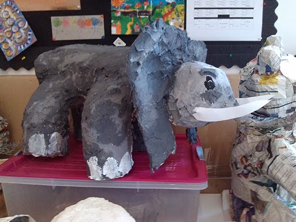 Elephant: model of Drath, paper and plaster