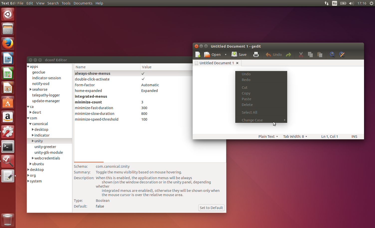 Ubuntu 15.05 Vivid Vervet Menu always visible