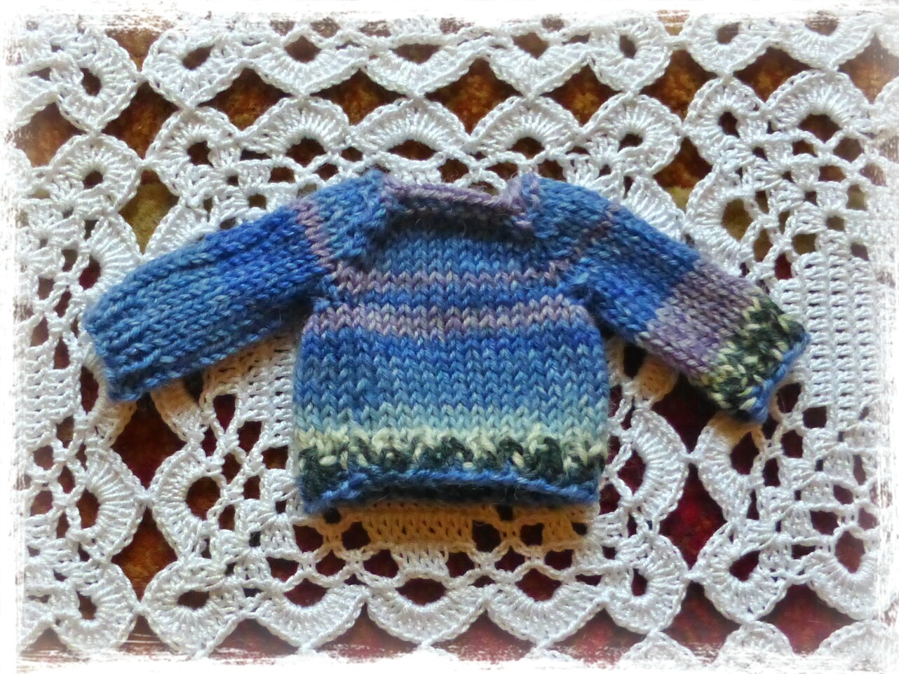 Yellow, Pink and Sparkly Mini Balls of Yarn, Mini Sweaters and Mini Squares