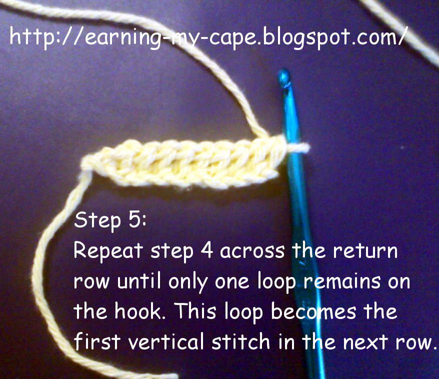 EarningMyCape Afghan/Tunisian Crochet Stitch PhotoTutorial