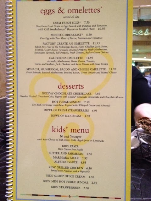 Speechercize and Gluten Free: Gluten Free Menu at Cheesecake Factory!!