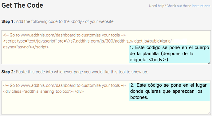 Codigo que genera Addthis para los botones