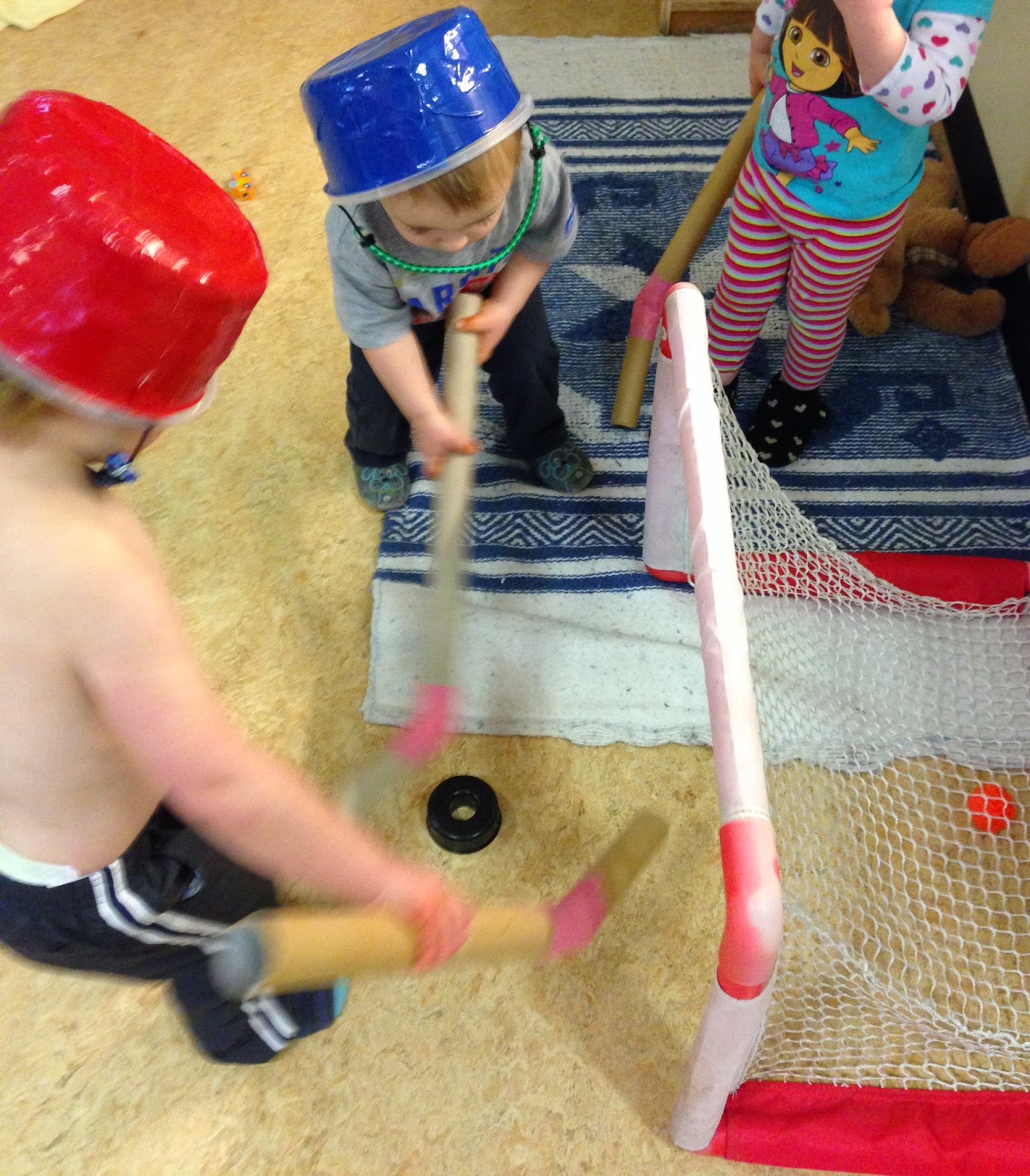 Toddler Hockey. and the carrot came up