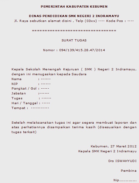 Berikan Contoh Isi Dari Surat Tugas contoh surat tugas resmi 2018 kumpulan contoh surat dan Berikan Contoh Isi Dari Surat Tugas contoh surat tugas resmi 2018 kumpulan contoh surat dan