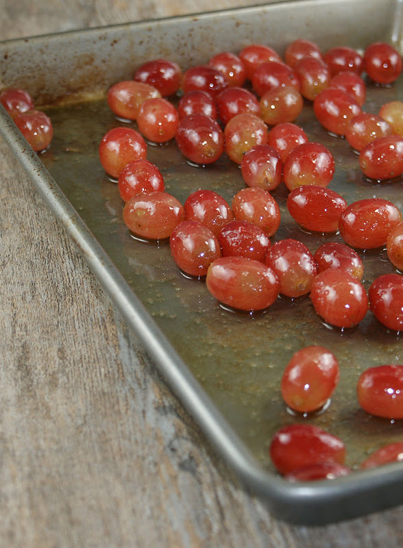 Authentic Suburban Gourmet Roasted Grapes with Thyme, Ricotta and