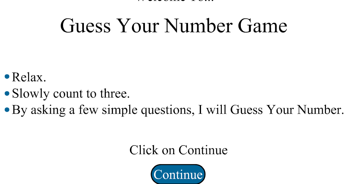 Magic Game Guess Your Number