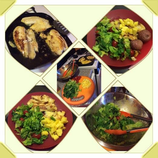 Living in Mommywood Tilapia w/ Honey and Mustard sauce garnished with