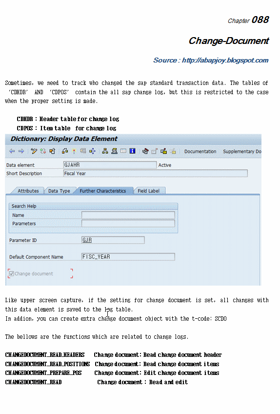 ABAP Tip Note SAP TIP ChangeDocument
