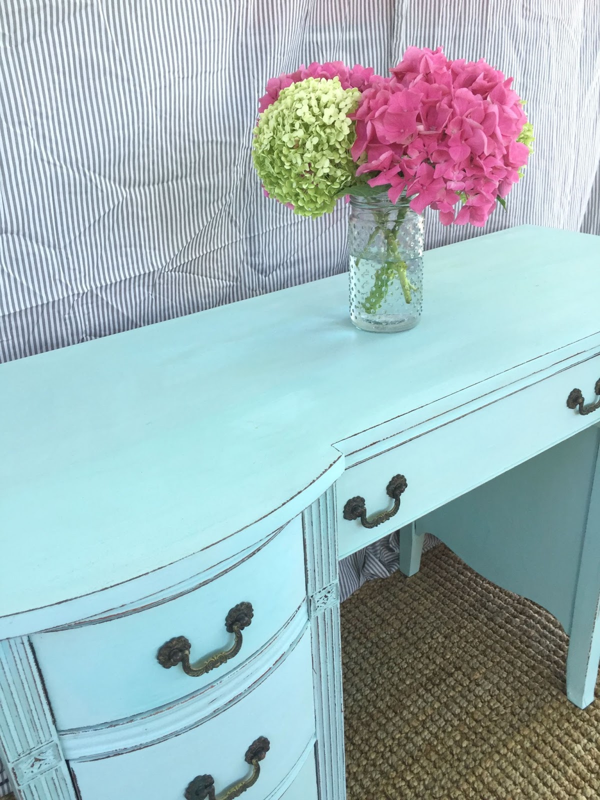 D.D.'s Cottage and Design Aqua Blue Vanity/Desk