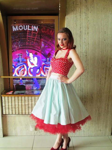 Moulin Rouge Cancan dancer petticoat mint and red