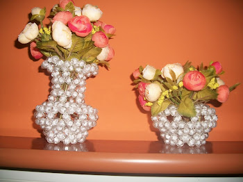 Vasos  de  pedrarias com flores