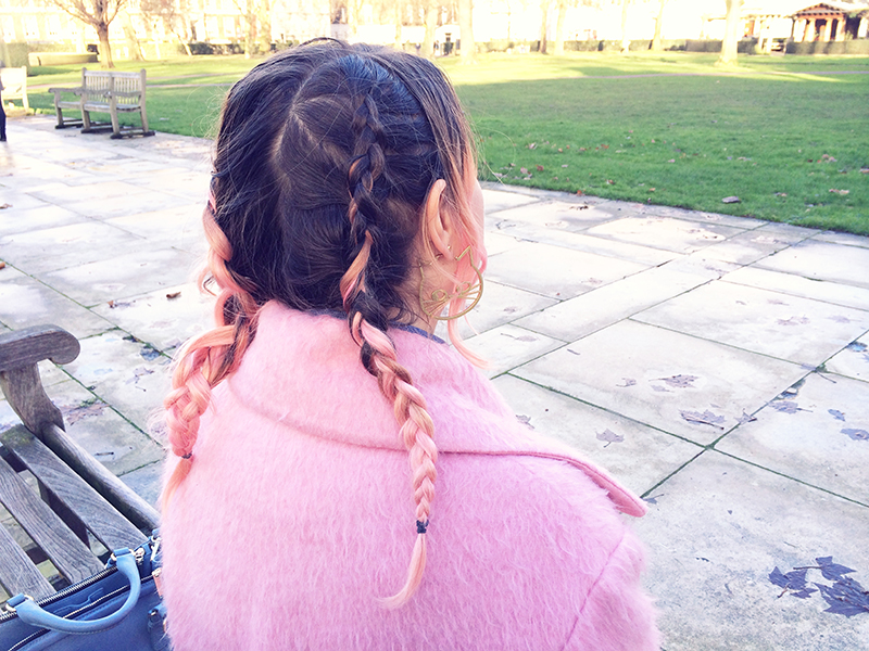 dutch braids pink hair