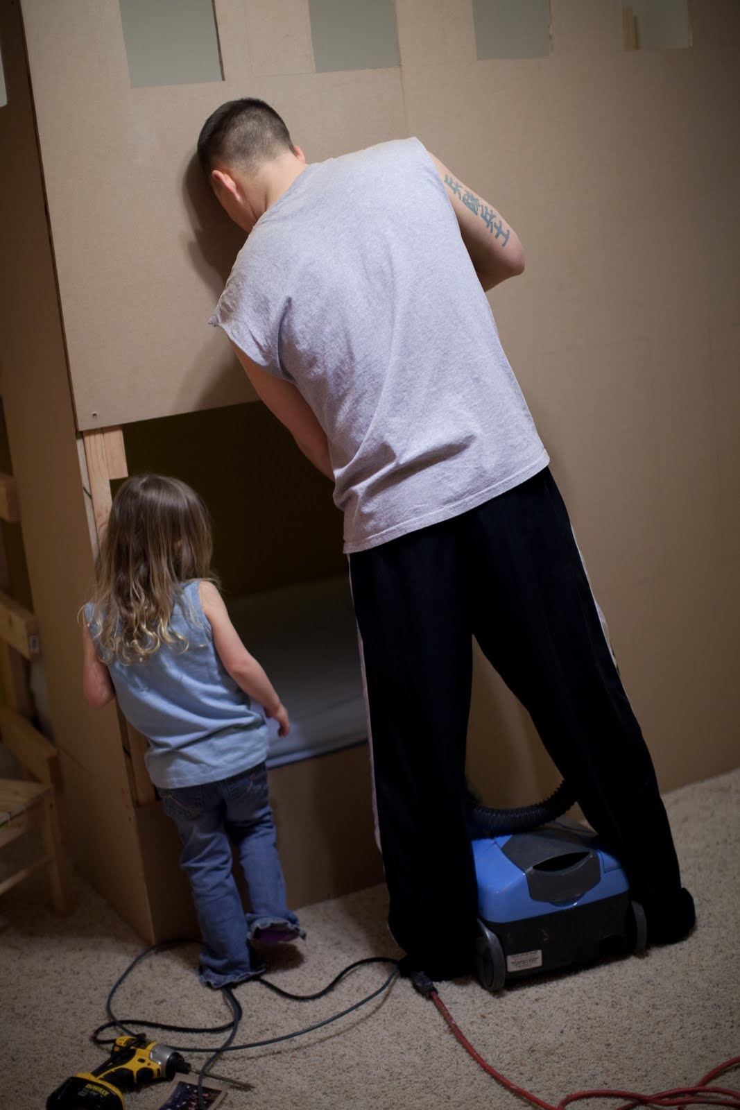 Ally was so excited and tried to help her daddy as much as she could.