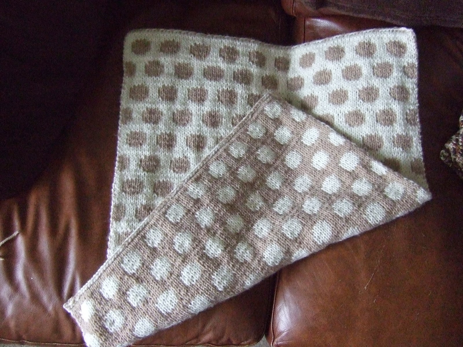 Made By Joanne: Reversible Knitted Polka Dot Baby Blanket (double Knitting te...