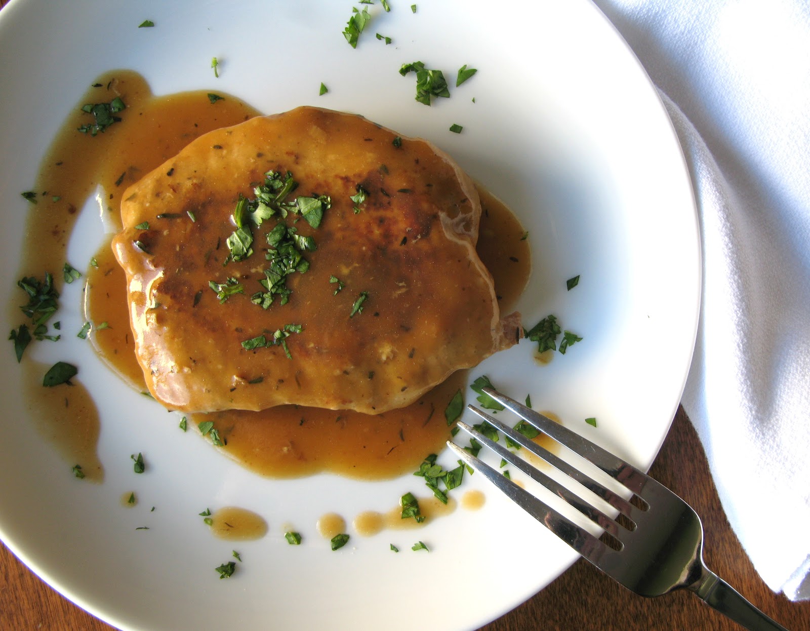 The BakeOff Flunkie Pork Chops with GarlicThyme Pan Sauce