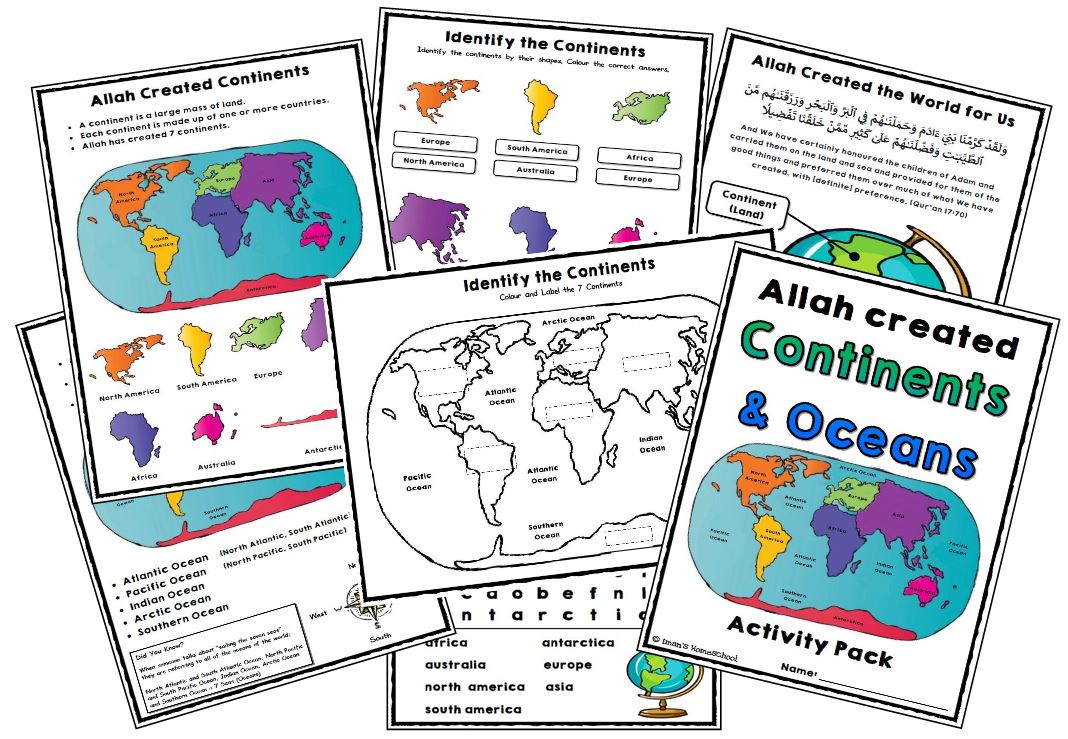 NEW UPLOAD Continents & Ocean Activity Pack