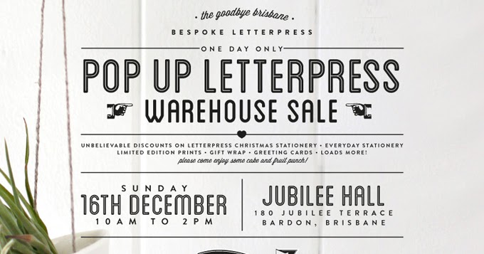 Bespoke Press: some big news and bespoke letterpress pop up warehouse sale!