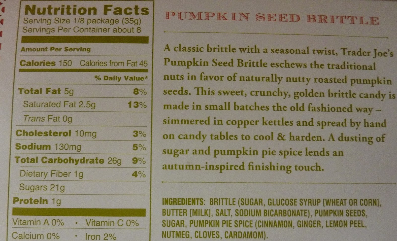 What's Good at Trader Joe's? Trader Joe's Pumpkin Seed Brittle
