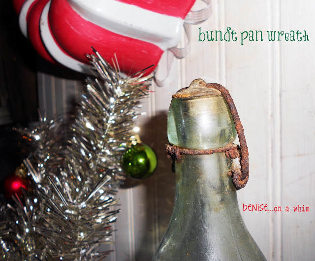 Bundt Pan Candy Cane wreath via http://deniseonawhim.blogspot.com