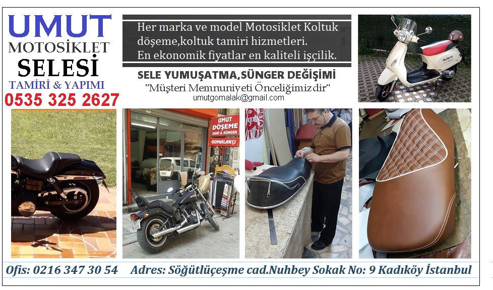 MOTOSİKLET KOLTUK DÖŞEME 0216 347 3 motor SELE DERİ koltuk KAPLAMA FİYATLARI KILIFI istanbul kadıköy