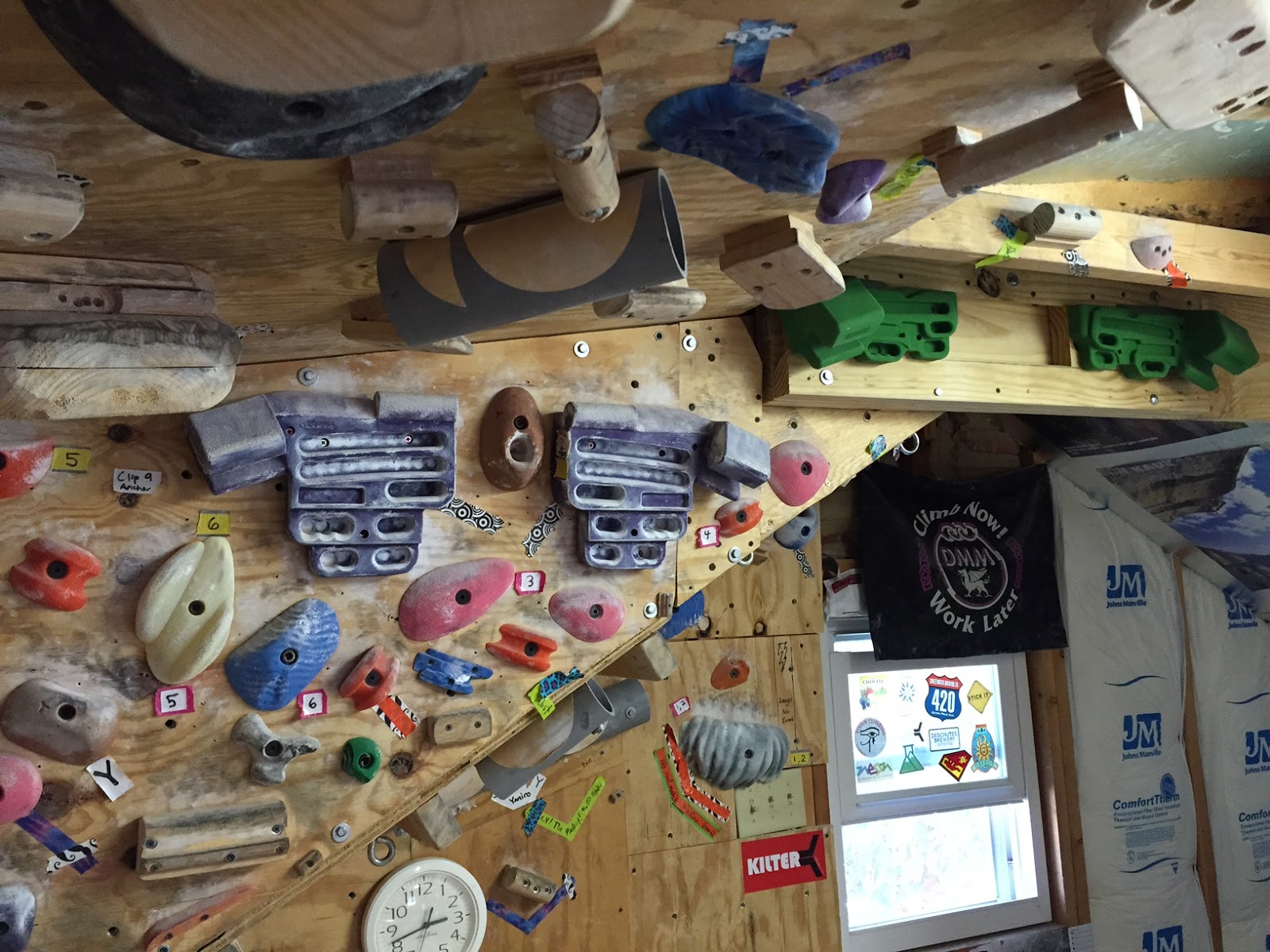 Bouldering in . . Athens County Updated hangboard setup