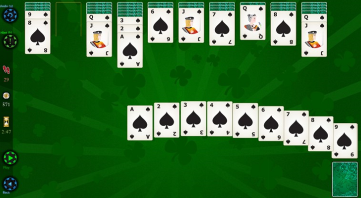Card game spider solitaire