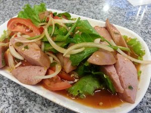 Thai sausage recipe for dinner –Spicy sausage salad