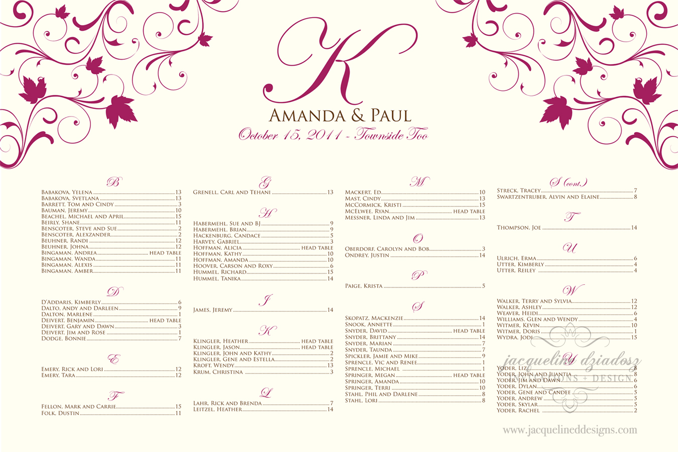 seating chart design