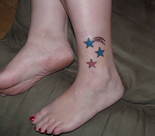 Shooting star ankle tattoo