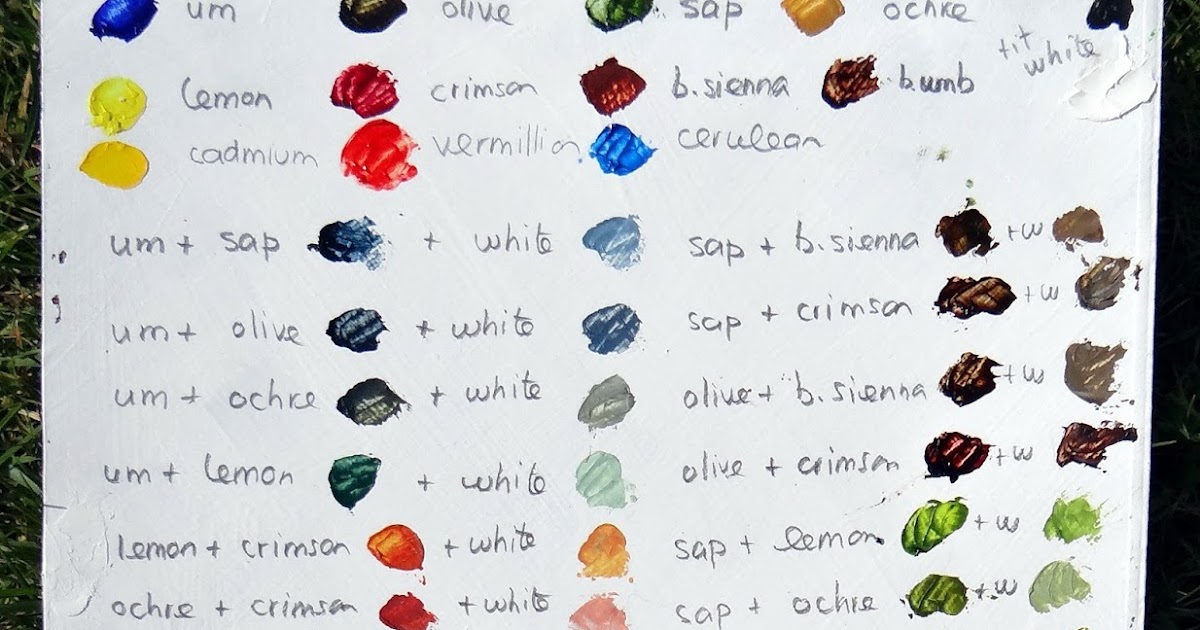 Stephanie Guy Fine Art Oil Paint Colour Mixing Chart