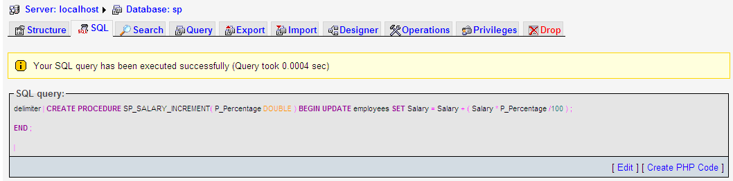 examples mysql stored procedure batch salary increment example salary examples