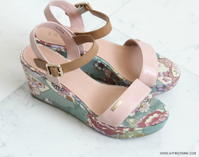 Esprit summer sandals with Japanese print