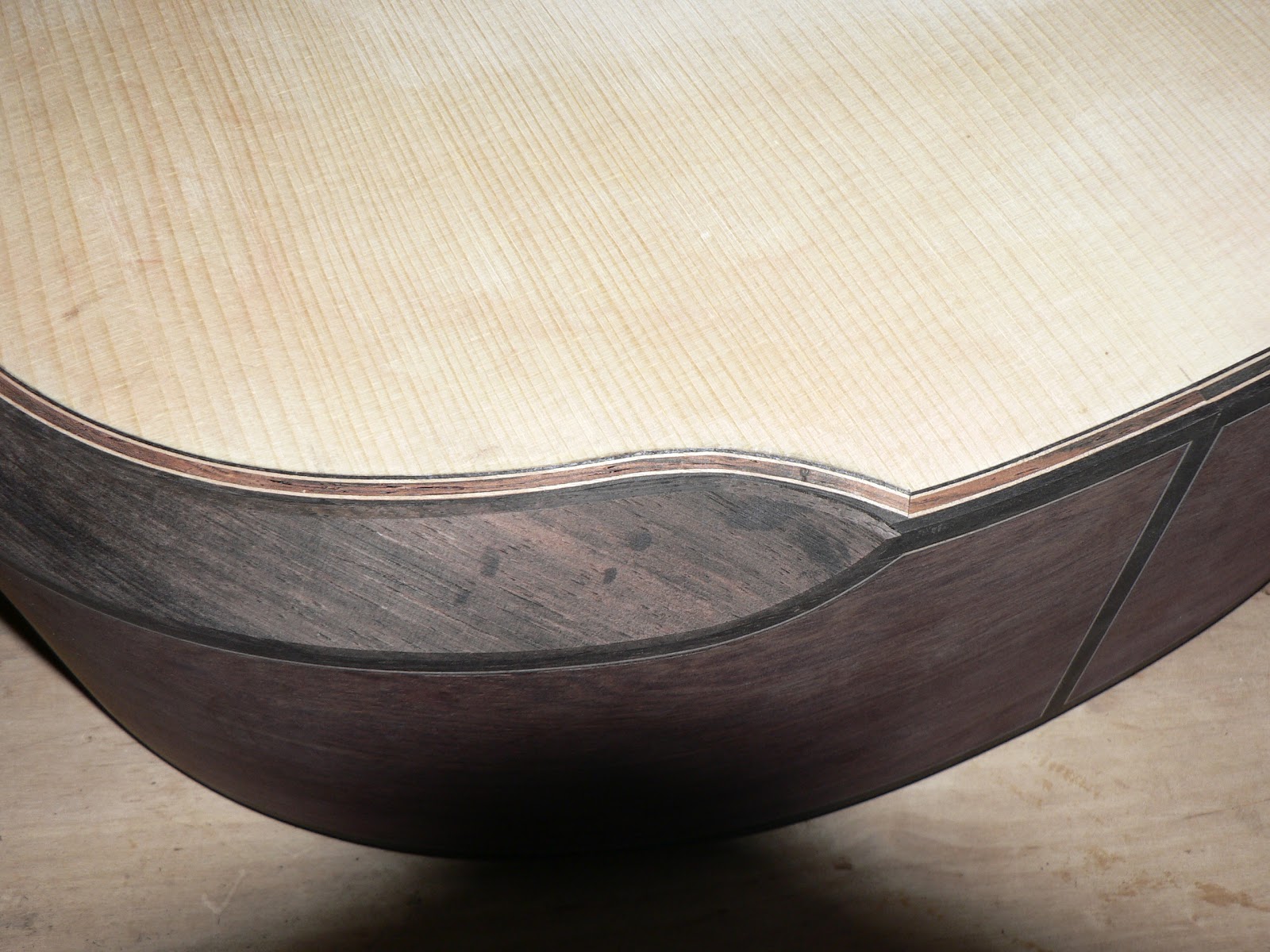 kohei fujii guitars MD Beveled armrest making