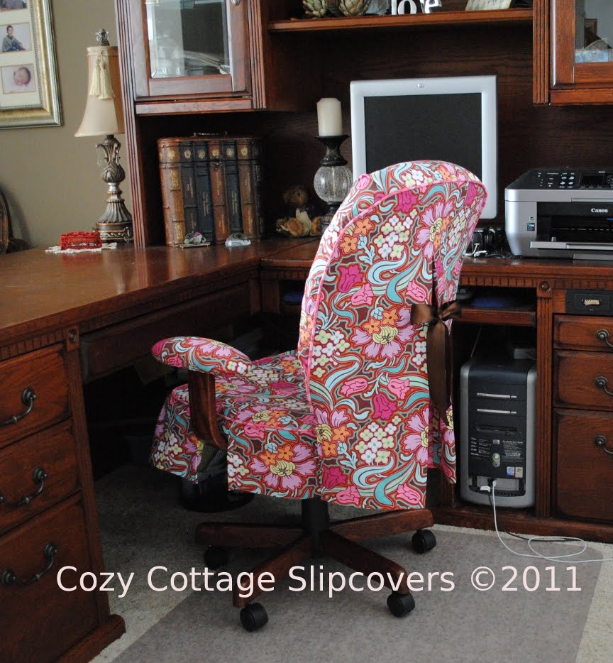 Cozy Cottage Slipcovers Disco Flower Office Chair