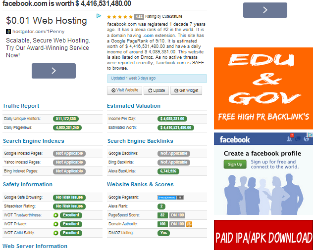 WebWorth Calculator