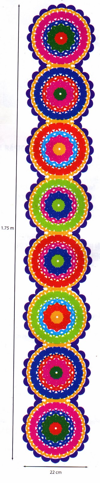 medida de original bufanda a crochet