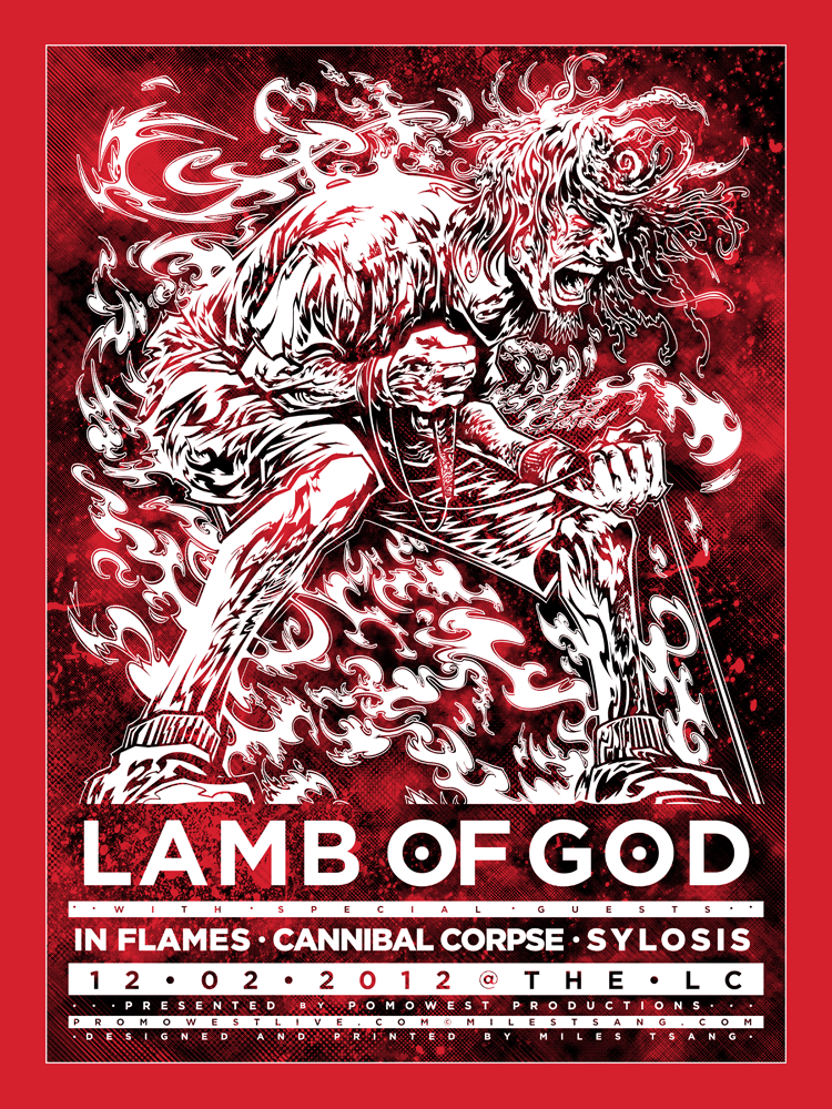 INSIDE THE ROCK POSTER FRAME BLOG Lamb Of God Poster by Miles Tsang On