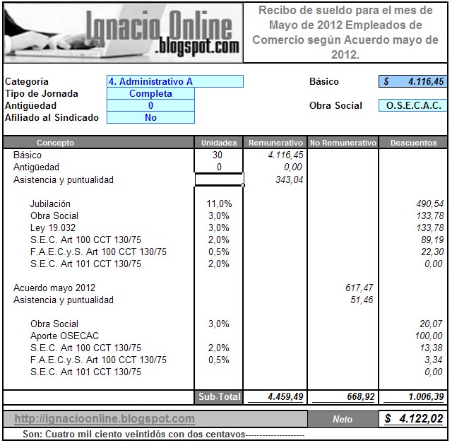 Empleados De Comercio Licencia Por Examen Ignacio Online | empleados de comercio liquidaci 243 n de haberes mayo 2012 Empleados De Comercio Licencia Por Examen Ignacio Online | empleados de comercio liquidaci 243 n de haberes mayo 2012