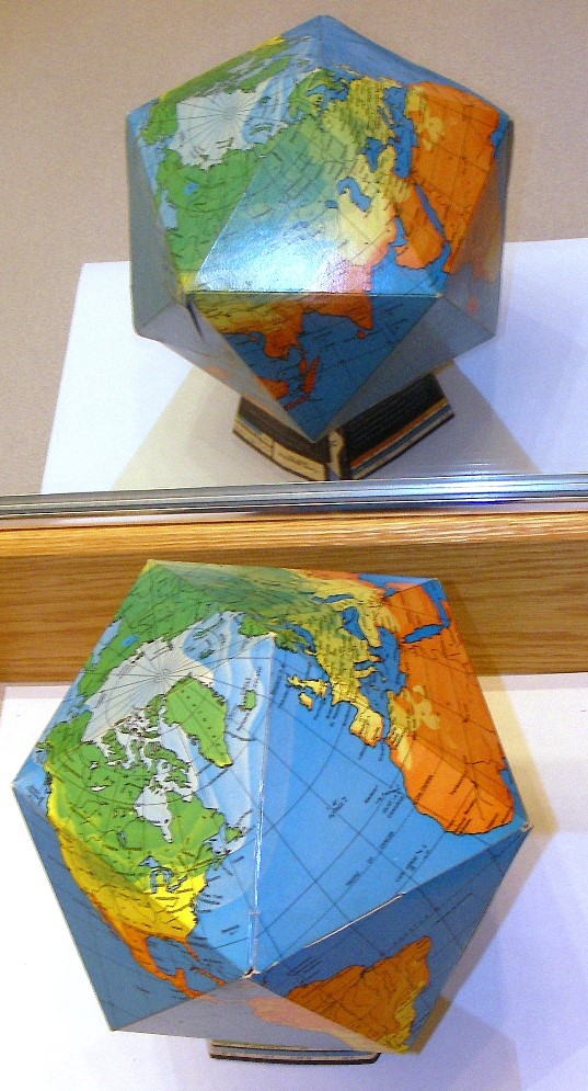 Tom's OSU Foldup cardboard dymaxion globe Honeywell Fuller Projection