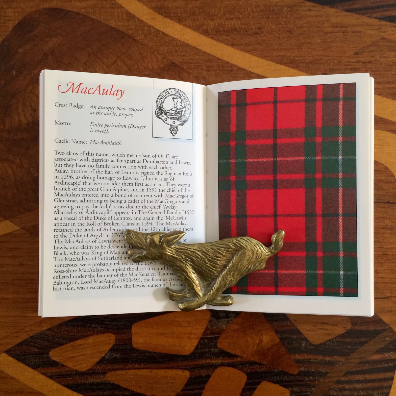 MacAulay Scottish Clan and Tartan Content in a Cottage