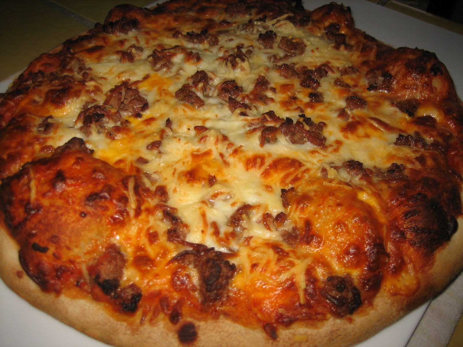 frozen pizza on pizza stone