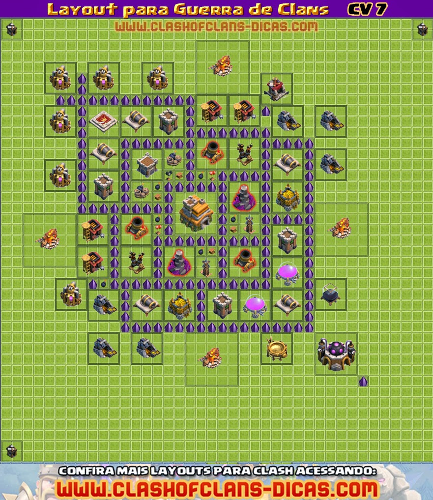 Layout Guerra Cv 7 Dispersor | layouts de cv 7 para guerra de clans clash of clans Layout Guerra Cv 7 Dispersor | layouts de cv 7 para guerra de clans clash of clans