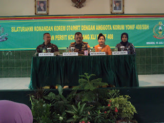 DANDIM 0725/SRAGEN DAMPINGI DANREM 074/WRT KUNJUNGAN KE YONIF 408/SBH